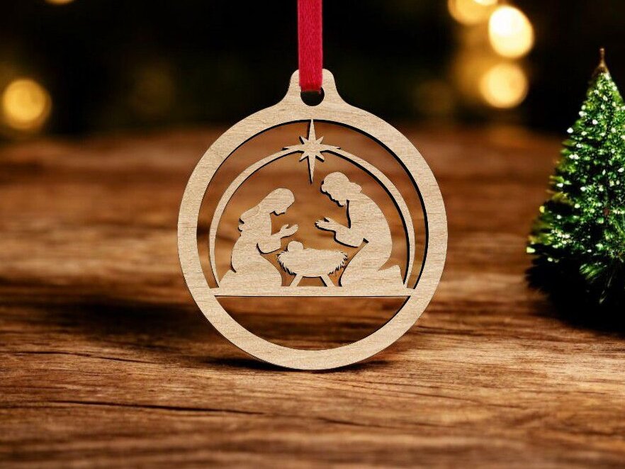 Σετ των 3 Intra απο ξύλο plywood 3mm-4mm πάχος – Μπιχλιμπίδι σκηνής της Γέννησης 25x25 cm INTRAVECTRY-MY542443