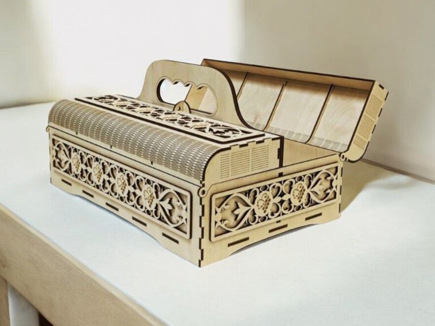 Intra απο ξύλο plywood 3mm-4mm πάχος – Κουτί κρασιού δώρου για δύο μπουκάλια 25x30 cm INTRAVECTRY-MY552083