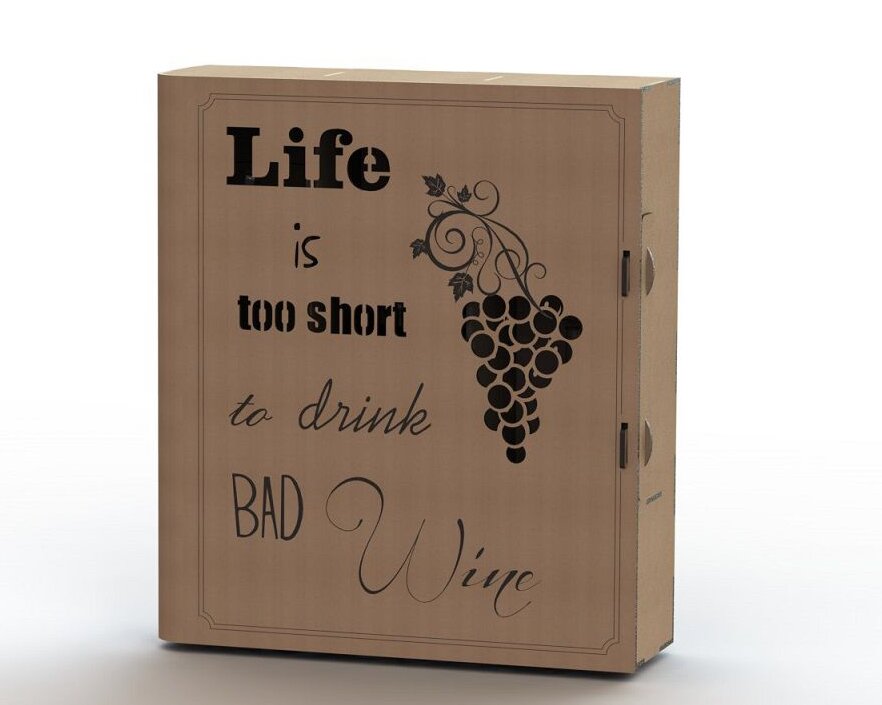 Σετ των 3 Intra απο ξύλο plywood 3mm-4mm πάχος – ξύλο δώρου από χάρτινο μπουκάλι κρασιού 30x35 cm INTRAVECTRY-MY544191