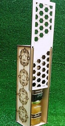 Σετ των 3 Intra απο ξύλο plywood 3mm-4mm πάχος – Κιβώτιο μελιού Συρόμενο καπάκι Μπουκαλιού ξύλο 10x10 cm INTRAVECTRY-MY561359