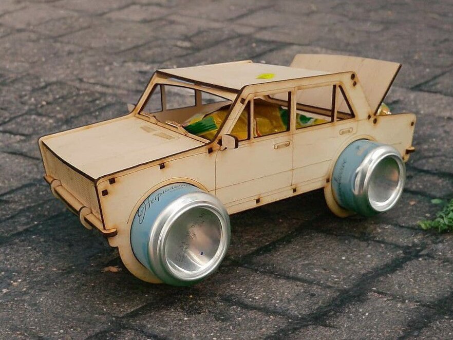 Intra απο ξύλο plywood 3mm-4mm πάχος – Θήκη για δοχεία αναψυκτικού αυτοκινήτου 30x35 cm INTRAVECTRY-MY544026