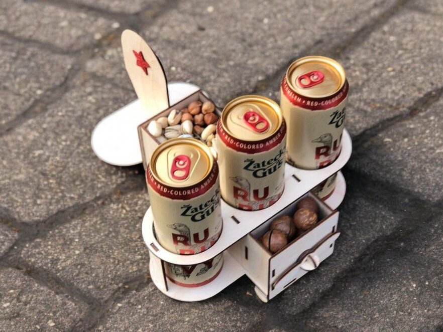 Intra απο ξύλο plywood 3mm-4mm πάχος – Στήριγμα μπύρας και ξηρών καρπών αεροπλάνου 50x60 cm INTRAVECTRY-MY544588