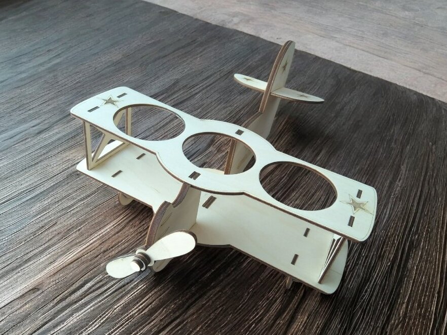 Σετ των 2 Intra απο ξύλο plywood 3mm-4mm πάχος – Ξύλινη θήκη μπύρας Biplane 30x35 cm INTRAVECTRY-MY553822