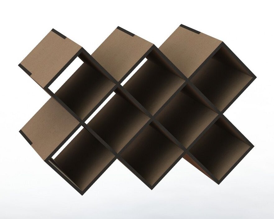 Intra απο ξύλο plywood 3mm-4mm πάχος – Στοιβαζόμενο ξύλο θήκης φιάλης κρασιού 10 φιαλών πάγκου κρασιού 40x40 cm INTRAVECTRY-MY547512