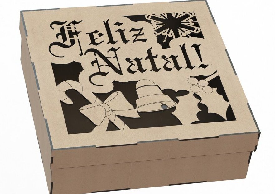 Intra απο ξύλο plywood 3mm-4mm πάχος – Διακοσμητικό Ξύλινο Χριστουγεννιάτικο κουτί δώρου 30x30 cm INTRAVECTRY-MY551421