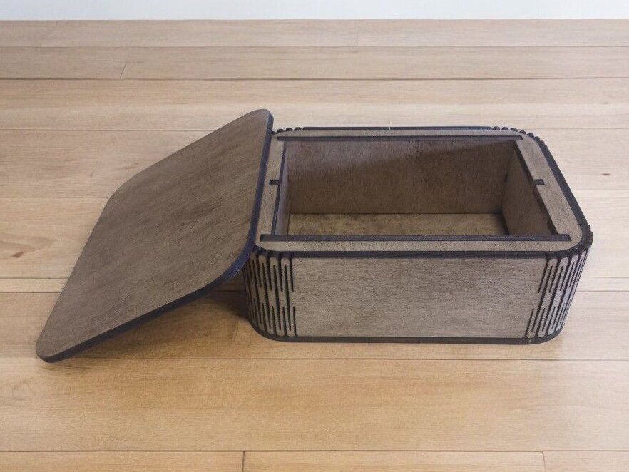 Intra απο ξύλο plywood 3mm-4mm πάχος – Ρηχό κουτί μεντεσέ με καπάκι 30x30 cm INTRAVECTRY-MY551968