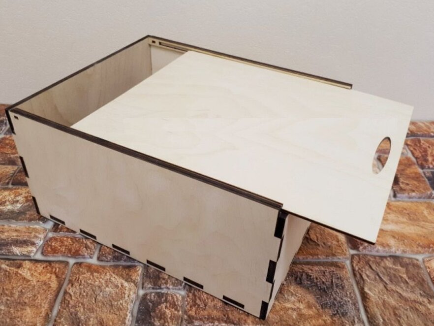 Intra απο ξύλο plywood 3mm-4mm πάχος – Κουτί συσκευασίας δώρου με συρόμενο καπάκι 30x30 cm INTRAVECTRY-MY544882