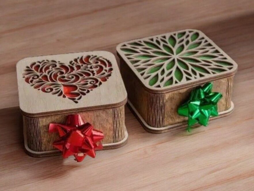 Intra απο ξύλο plywood 3mm-4mm πάχος – Διακοσμητικό ξύλινο κουτί δώρου για αυτήν 40x40 cm INTRAVECTRY-MY545937