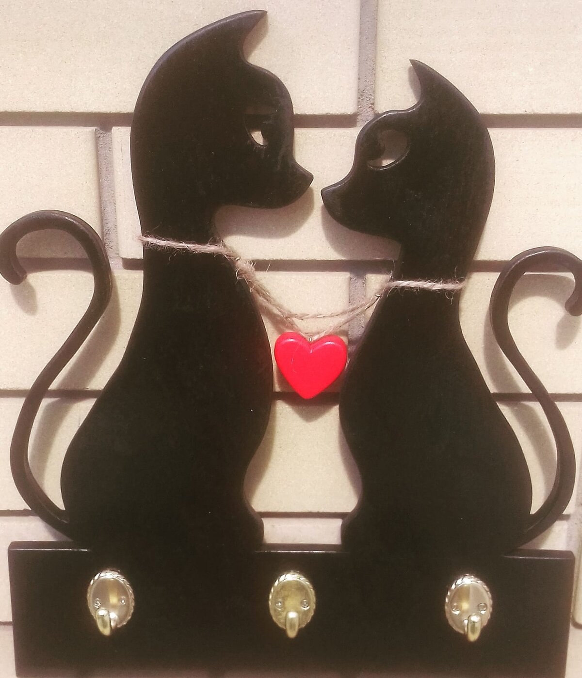 Σετ των 2 Intra απο ξύλο plywood 3mm-4mm πάχος – Μπρελόκ για ζευγάρι γάτα 35x40 cm INTRAVECTRY-MY543008