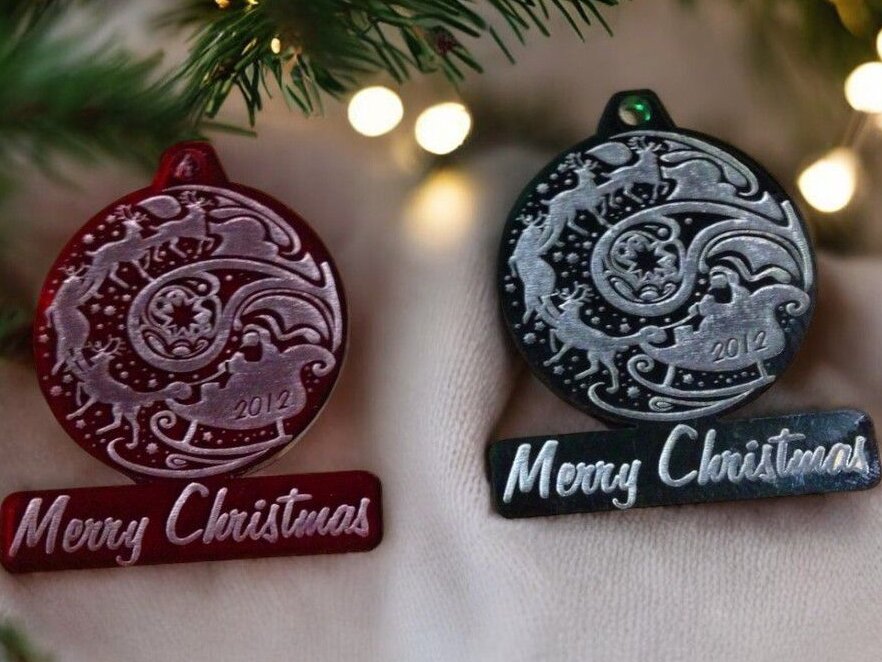 Σετ των 3 Intra απο ξύλο plywood 3mm-4mm πάχος – Ακρυλικό χριστουγεννιάτικο στολίδι 12x15 cm INTRAVECTRY-MY542620