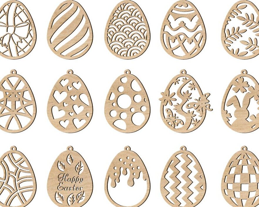 Σετ των 3 Intra απο ξύλο plywood 3mm-4mm πάχος – Ξύλινο πασχαλινό στολίδι για κρεμαστό αυγό 40x45 cm INTRAVECTRY-MY560169