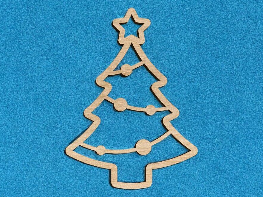 Σετ των 3 Intra απο ξύλο plywood 3mm-4mm πάχος – Στολίδι χειροτεχνίας χριστουγεννιάτικου δέντρου 25x25 cm INTRAVECTRY-MY552687