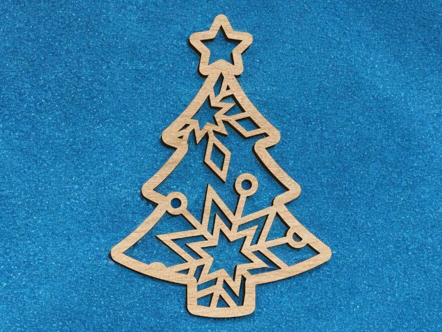 Σετ των 3 Intra απο ξύλο plywood 3mm-4mm πάχος – Στολίδι Χριστουγεννιάτικου Δέντρου Star Snowflake 25x25 cm INTRAVECTRY-MY542758