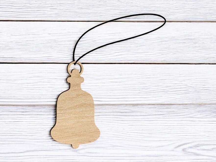 Σετ των 3 Intra απο ξύλο plywood 3mm-4mm πάχος – Χριστουγεννιάτικο στολίδι με ξύλινη χειροτεχνία με καμπάνα 40x40 cm INTRAVECTRY-MY548269