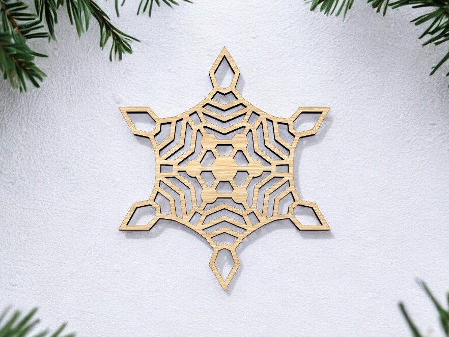 Σετ των 3 Intra απο ξύλο plywood 3mm-4mm πάχος – Διακόσμηση τοίχου με ξύλινη νιφάδα χιονιού 30x35 cm INTRAVECTRY-MY559223