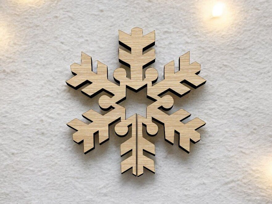 Σετ των 3 Intra απο ξύλο plywood 3mm-4mm πάχος – Snowflake Ξύλινο σχήμα χειροτεχνίας 30x30 cm INTRAVECTRY-MY542803