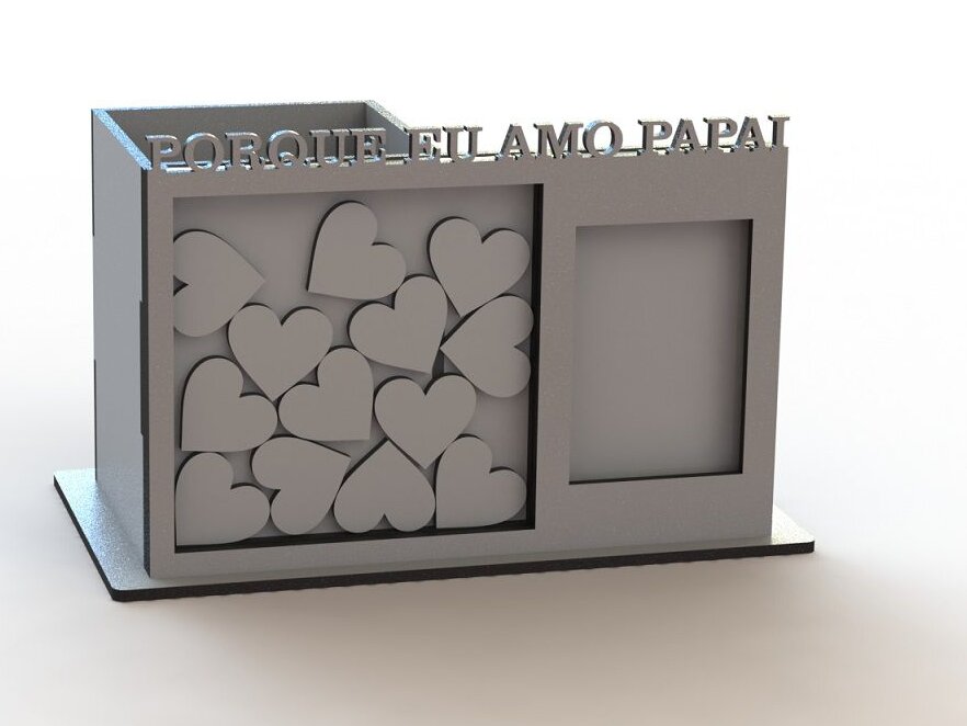 Σετ των 2 Intra απο ξύλο plywood 3mm-4mm πάχος – Πορτραίτο Μολύβι Πατέρα 25x25 cm INTRAVECTRY-MY553032