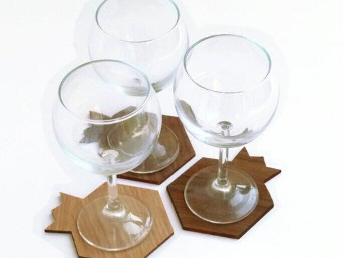 Σετ των 2 Intra απο ξύλο plywood 3mm-4mm πάχος – Σουβέρ Ξύλινο Ρόδι 10x10 cm INTRAVECTRY-MY554285