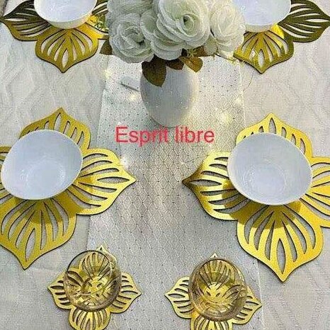 Intra απο ξύλο plywood 3mm-4mm πάχος – Ψάθα και σουβέρ σχεδίασης φύλλων για τραπεζαρία 20x20 cm INTRAVECTRY-MY542846