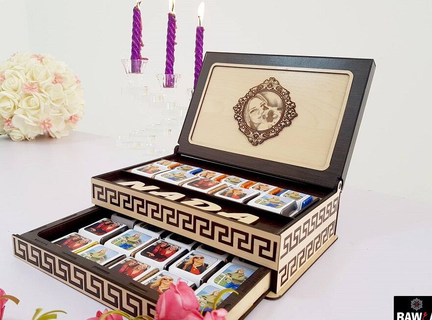 Intra απο ξύλο plywood 3mm-4mm πάχος – Διακοσμητικό κουτί δώρου σοκολάτας 40x40 cm INTRAVECTRY-MY551937