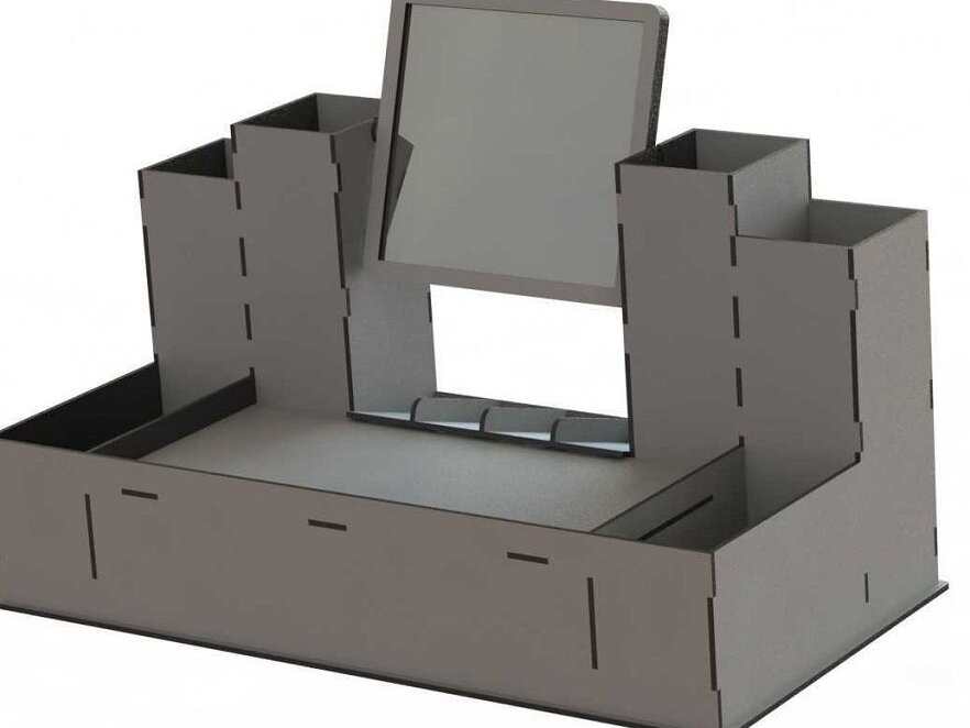 Σετ των 2 Intra απο ξύλο plywood 3mm-4mm πάχος – Οργανωτής καλλυντικών με καθρέφτη 40x45 cm INTRAVECTRY-MY553019