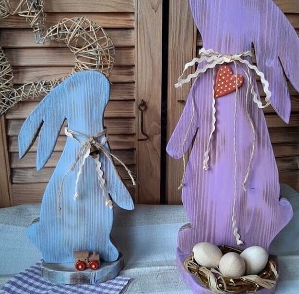 Σετ των 3 Intra απο ξύλο plywood 3mm-4mm πάχος – Πασχαλινό Διακοσμητικό ξύλο Αυγοθήκης Κουνελιού 30x35 cm INTRAVECTRY-MY547726