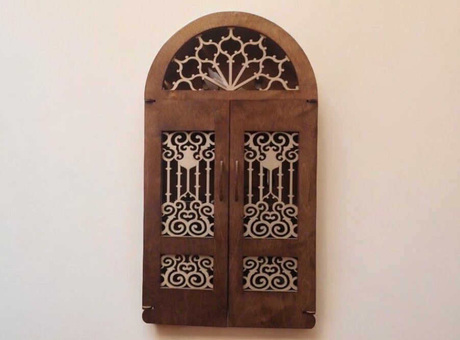 Σετ των 2 Intra απο ξύλο plywood 3mm-4mm πάχος – Ξύλινο ντουλάπι κλειδαριάς για τοίχο 35x40 cm INTRAVECTRY-MY542939