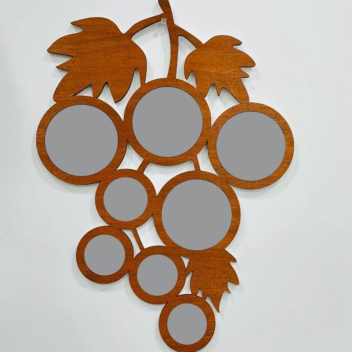 Σετ των 2 Intra απο ξύλο plywood 3mm-4mm πάχος – ξύλο οικογενειακής κορνίζας Grapes 45x50 cm INTRAVECTRY-MY558544