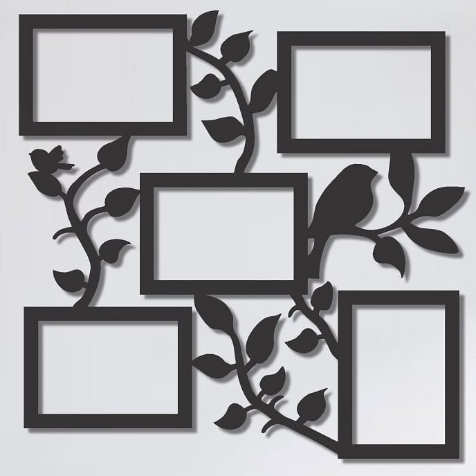 Σετ των 2 Intra απο ξύλο plywood 3mm-4mm πάχος – Σχεδιασμός ξύλου κορνίζας φωτογραφιών Five Pictures Leaves 20x20 cm INTRAVECTRY-MY558546