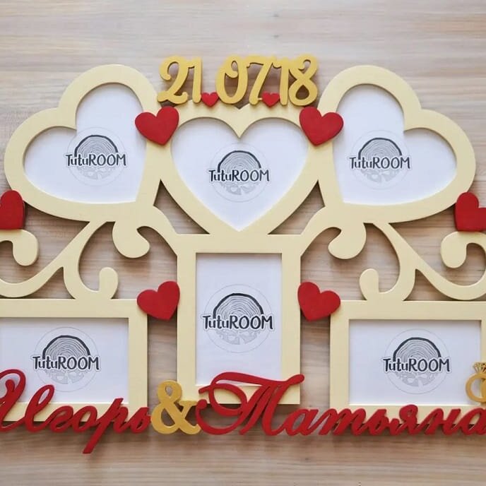 Σετ των 2 Intra απο ξύλο plywood 3mm-4mm πάχος – ξύλο κορνίζας κολάζ γάμου 20x20 cm INTRAVECTRY-MY558556