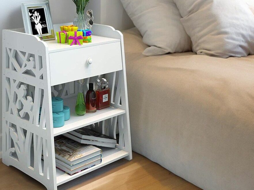 Intra απο ξύλο plywood 3mm-4mm πάχος – Ντουλάπα αποθήκευσης κομοδίνου με ένα συρτάρι 45x50 cm INTRAVECTRY-MY554031