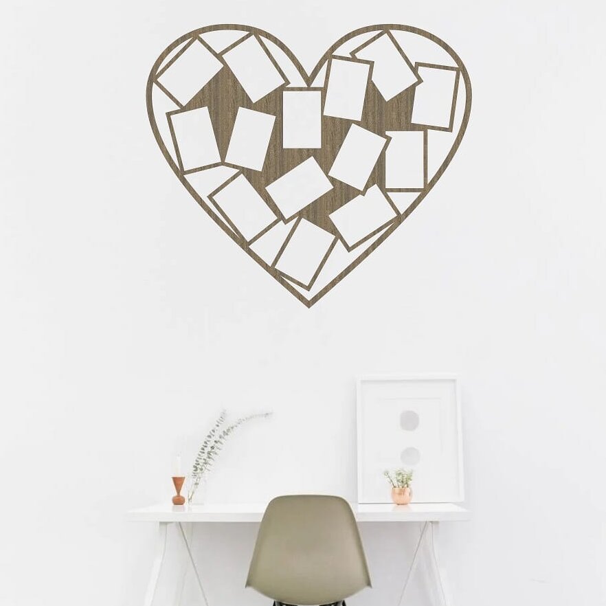 Σετ των 2 Intra απο ξύλο plywood 3mm-4mm πάχος – Κορνίζα σε σχήμα καρδιάς για το ξύλο 14 Φεβρουαρίου 30x30 cm INTRAVECTRY-MY543407