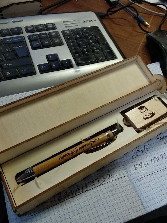 Σετ των 3 Intra απο ξύλο plywood 3mm-4mm πάχος – Ξύλινο κουτί για στυλό και μονάδα flash 12x15 cm INTRAVECTRY-MY559636