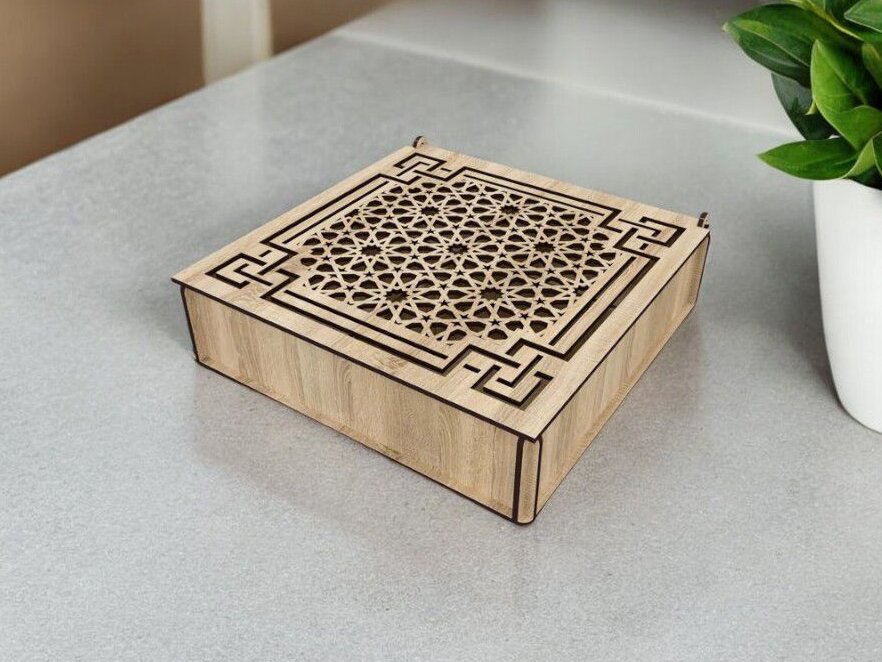 Intra απο ξύλο plywood 3mm-4mm πάχος – Διακοσμητικό ξύλινο κουτί δώρου 30x30 cm INTRAVECTRY-MY552107