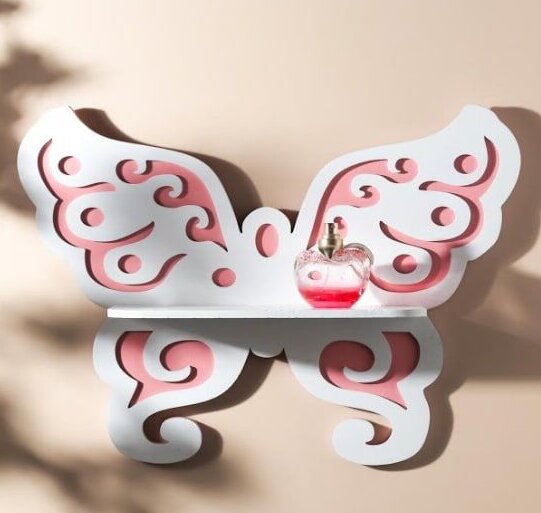 Intra απο ξύλο plywood 3mm-4mm πάχος – Ράφι τοίχου πεταλούδα Διακόσμηση τοίχου 50x60 cm INTRAVECTRY-MY553608