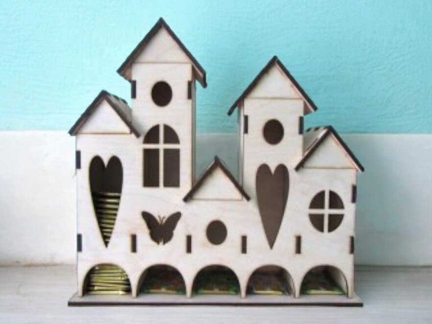 Intra απο ξύλο plywood 3mm-4mm πάχος – Townhouse Tea Bag Dispenser 15x15 cm INTRAVECTRY-MY544878