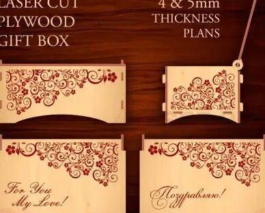 Intra απο ξύλο plywood 3mm-4mm πάχος – Εξατομικευμένο ξύλο συσκευασίας δώρου Floral Keepsake Memory 30x35 cm INTRAVECTRY-MY557055