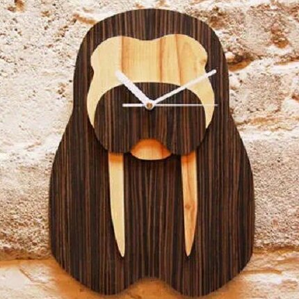 Σετ των 2 Intra απο ξύλο plywood 3mm-4mm πάχος – ξύλο πολλαπλών επιπέδων ρολόι τοίχου Walrus για παιδικό δωμάτιο 25x30 cm INTRAVECTRY-MY554528