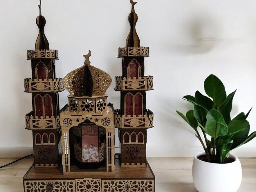 Intra απο ξύλο plywood 3mm-4mm πάχος – Τρισδιάστατο παζλ μουσουλμανικής αρχιτεκτονικής Ξύλινο Τζαμί 12x15 cm INTRAVECTRY-MY544407