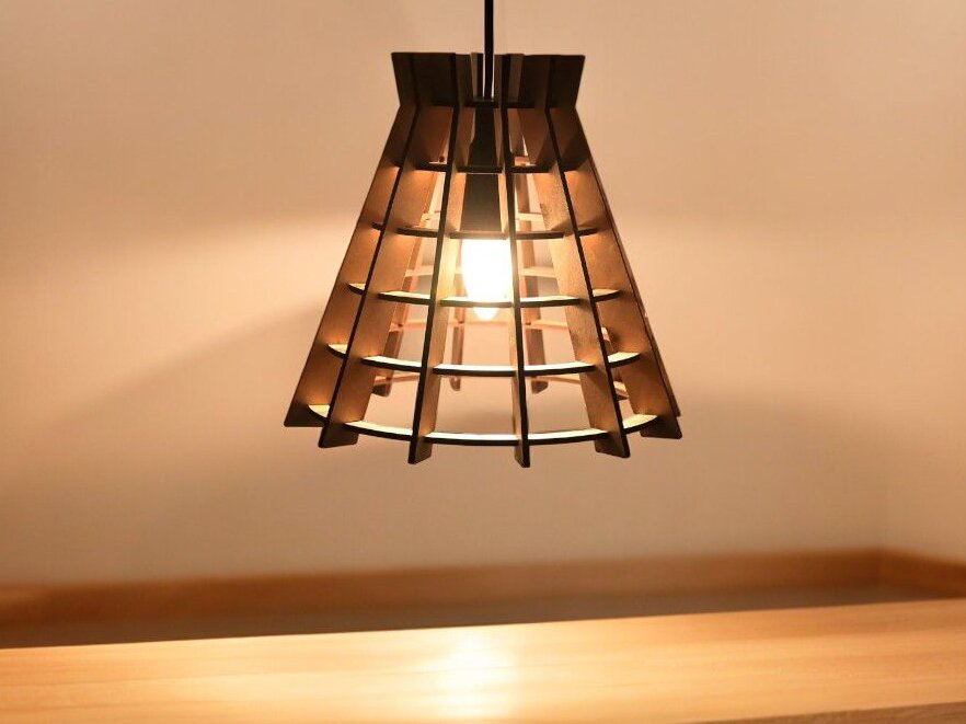 Intra απο ξύλο plywood 3mm-4mm πάχος – Διακοσμητικό Ξύλινο Κρεμαστό Φωτιστικό 25x30 cm INTRAVECTRY-MY547378