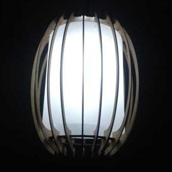 Intra απο ξύλο plywood 3mm-4mm πάχος – Στρογγυλό Ξύλινο Κρεμαστό Φωτιστικό 30x35 cm INTRAVECTRY-MY557097