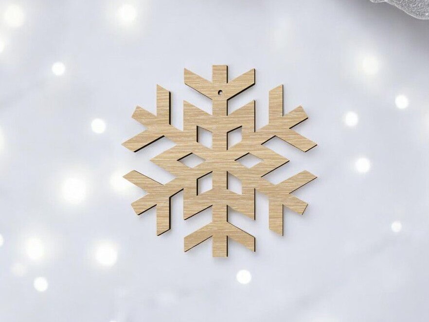 Σετ των 3 Intra απο ξύλο plywood 3mm-4mm πάχος – Χριστουγεννιάτικη νιφάδα χιονιού 40x40 cm INTRAVECTRY-MY548541