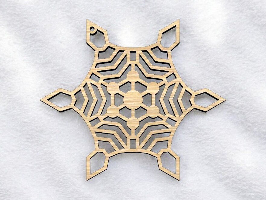 Σετ των 3 Intra απο ξύλο plywood 3mm-4mm πάχος – Χριστουγεννιάτικο Κρεμαστό στολίδι με νιφάδα χιονιού 45x50 cm INTRAVECTRY-MY548549