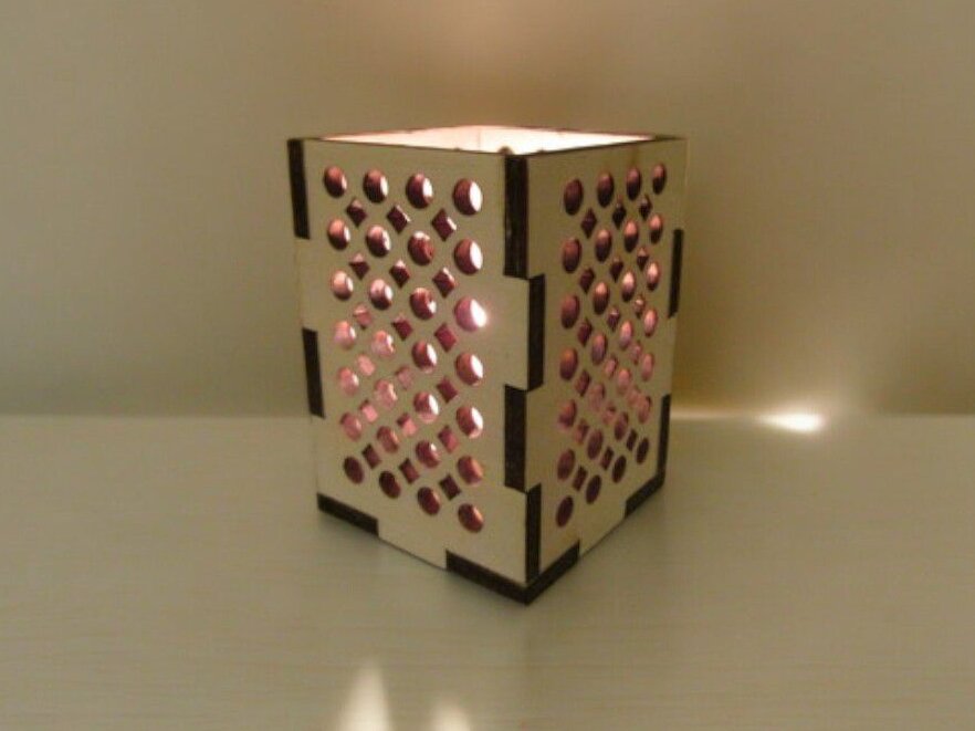 Intra απο ξύλο plywood 3mm-4mm πάχος – Κηροπήγιο Ξύλινο Κουτί Φαναριού 25x30 cm INTRAVECTRY-MY552157