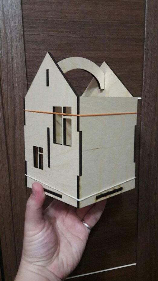 Σετ των 2 Intra απο ξύλο plywood 3mm-4mm πάχος – Θήκη για στυλό σπιτιού με λαβή 40x40 cm INTRAVECTRY-MY543548