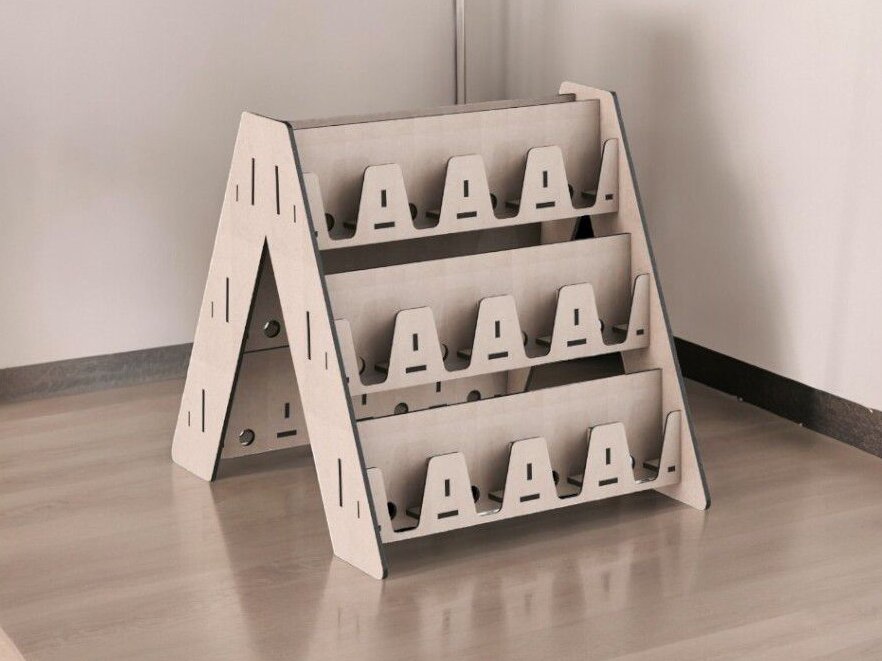 Σετ των 2 Intra απο ξύλο plywood 3mm-4mm πάχος – Ράφι οθόνης κινητών τηλεφώνων 3 επιπέδων 15x15 cm INTRAVECTRY-MY543745