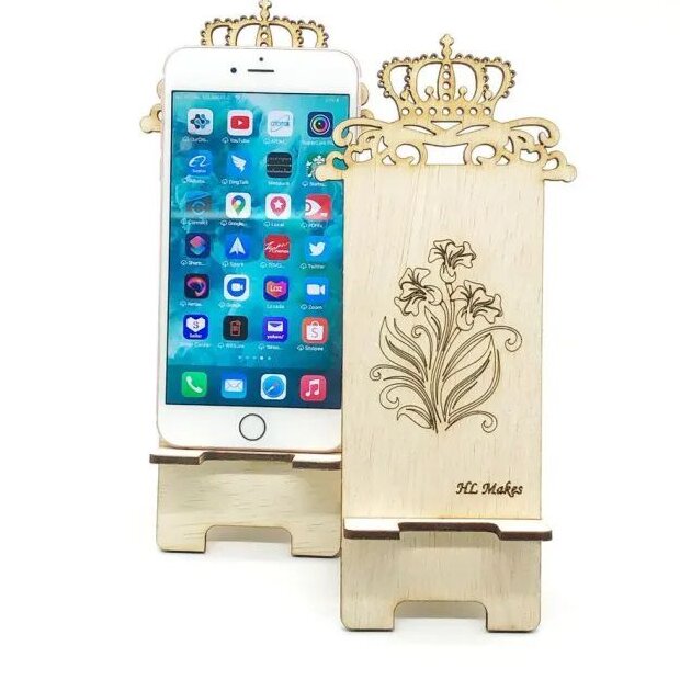 Intra απο ξύλο plywood 3mm-4mm πάχος – Βάση στήριξης κινητού με κορώνα στο επάνω μέρος 50x60 cm INTRAVECTRY-MY543558