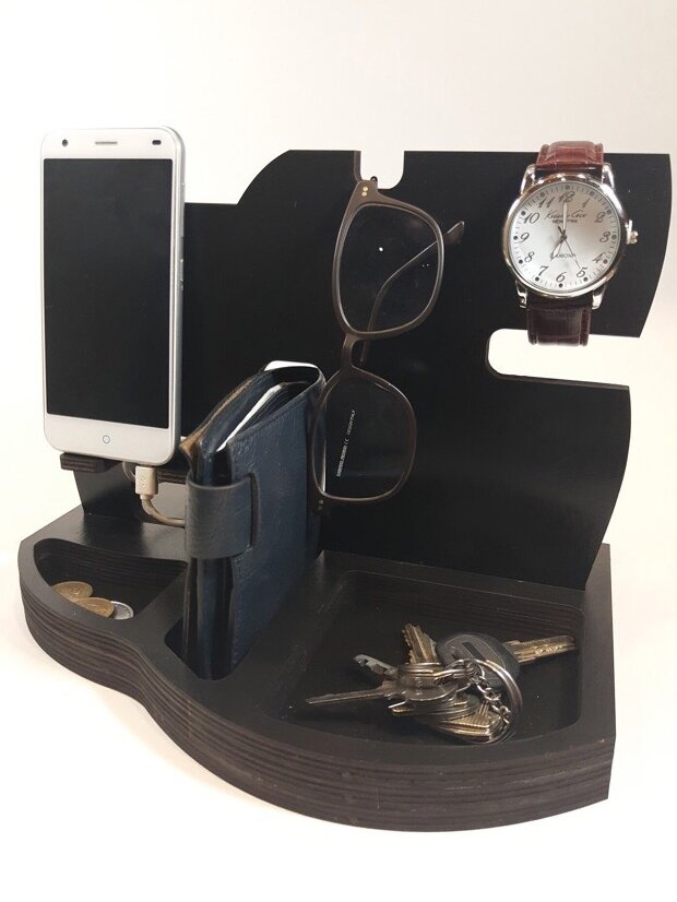 Intra απο ξύλο plywood 3mm-4mm πάχος – Mens Docking Station and Organizer File 25x25 cm INTRAVECTRY-MY543561