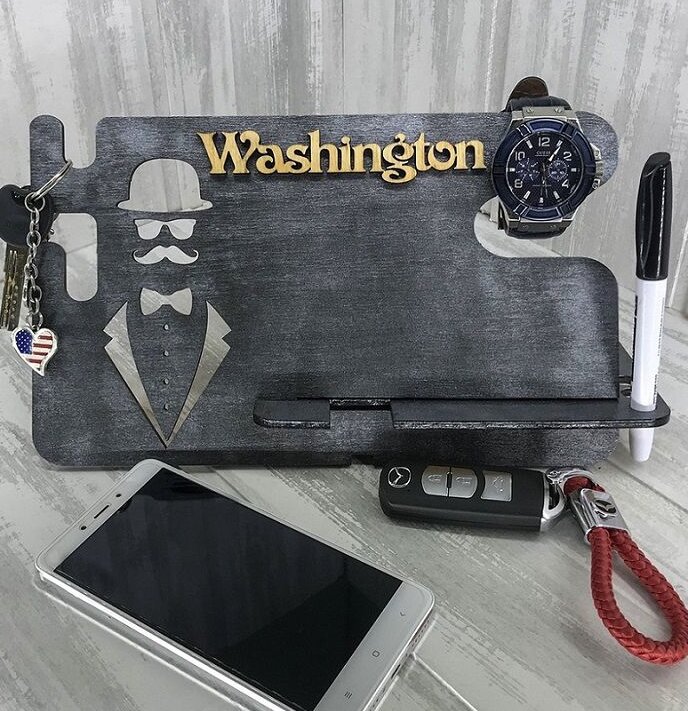 Intra απο ξύλο plywood 3mm-4mm πάχος – Σταθμός φόρτισης ξύλου για ξύλο τηλεφώνου και ρολογιού 25x25 cm INTRAVECTRY-MY551238