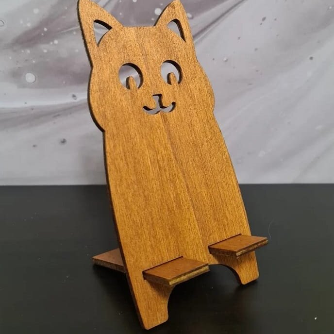 Intra απο ξύλο plywood 3mm-4mm πάχος – ξύλο βάσης τηλεφώνου Happy Cat 10x10 cm INTRAVECTRY-MY543569